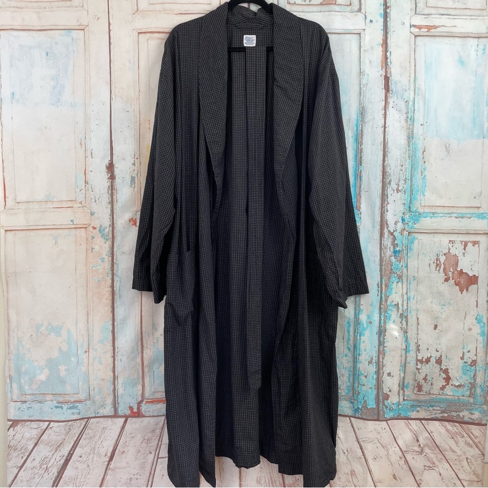 Vintage Ralph Lauren Black/White Checkered Robe Mens L/XL